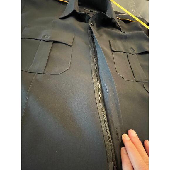 Tact Squad 8002 Men's Polyester Long Sleeved uniform shirt Black XL 17-17.5 - Picture 5 of 12